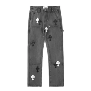 Chrome Cross Black White Denim Jeans
