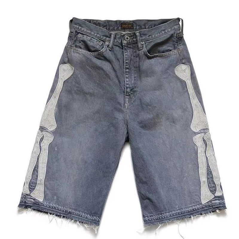 Kapital Skeleton Denim Shorts - Streetgarm