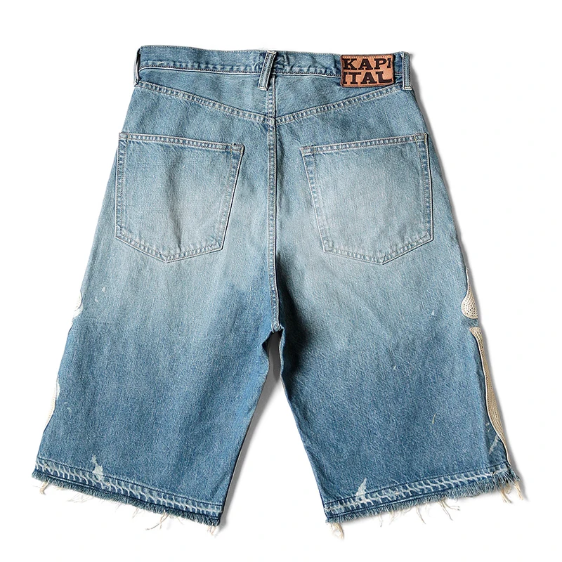 Kapital Skeleton Denim Shorts - Streetgarm