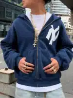 Akimbo NY Yankee Noodle Zip-Up Hoodie